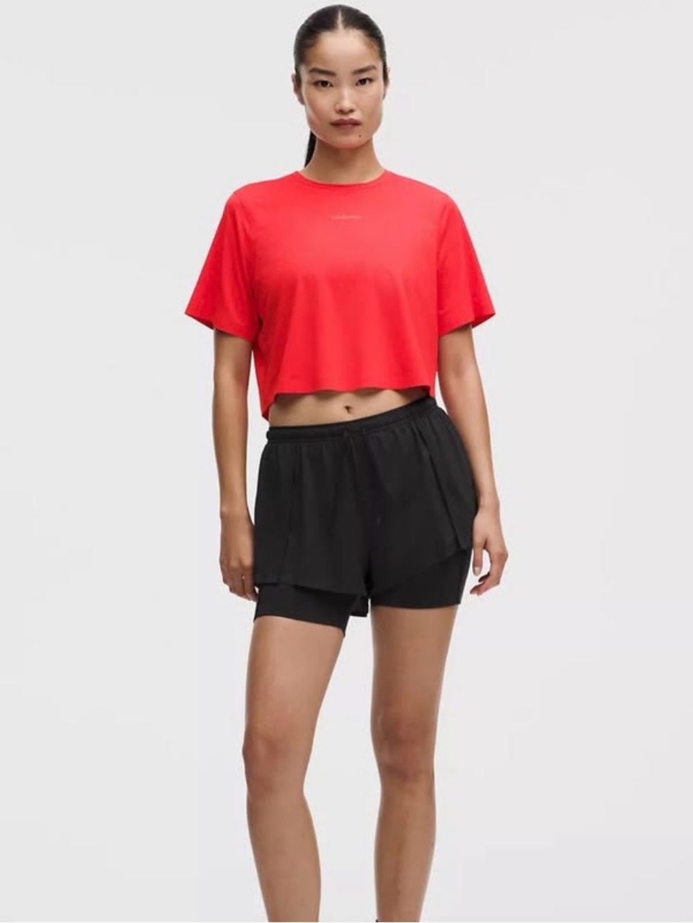 Women's Lululemon Lightweight 2-in-1 Running High Rise Short - Black